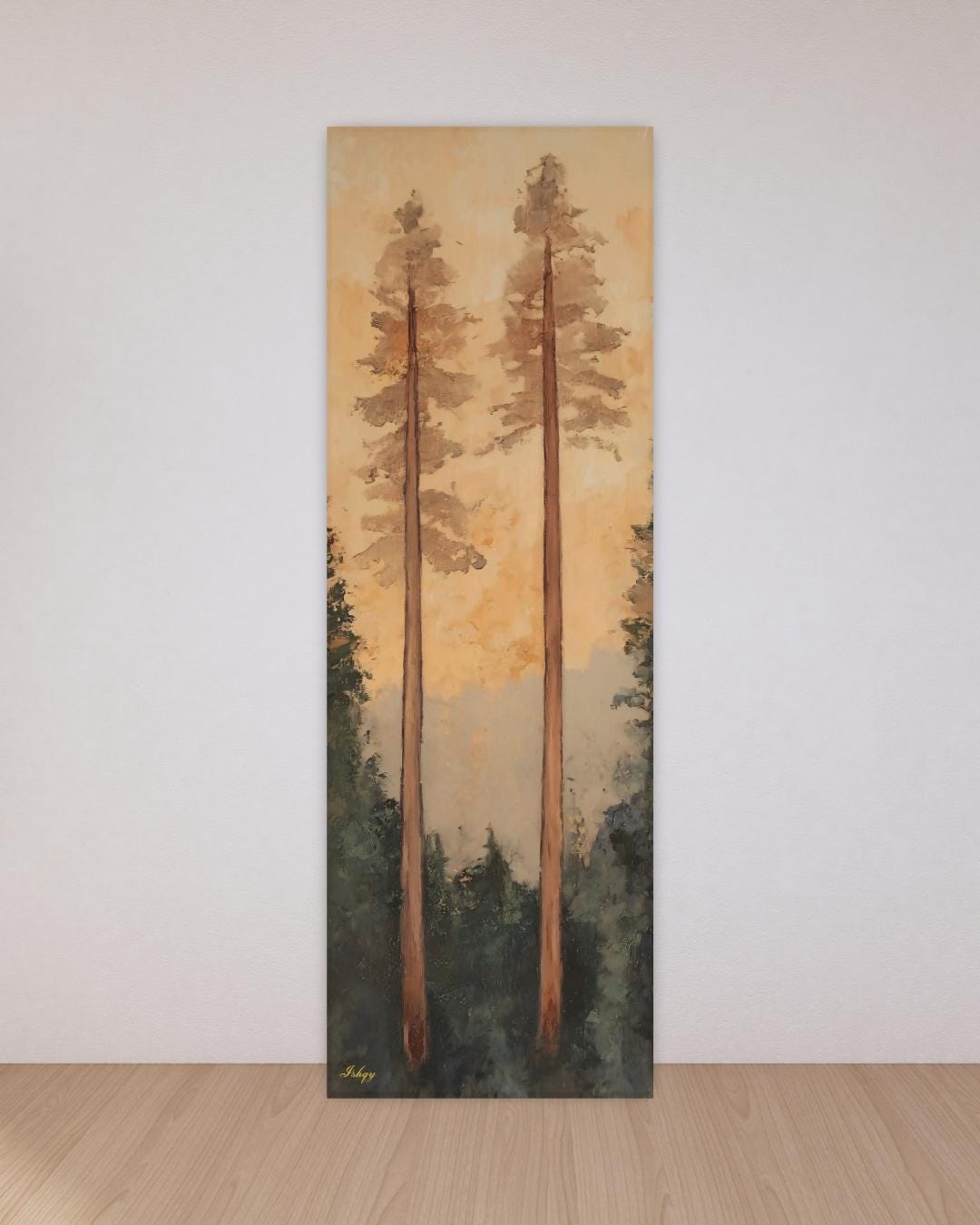 Rustic Pine Tree Wall Art, Nature Canvas Print, Minimalist Forest Painting, Framed Woodland Decor, Tall Tree Art Print

Golden Hour art print featuring tall pines at sunset with a serene forest view. Canvas & framed canvas painting print for warm, nature-inspired wall decor.