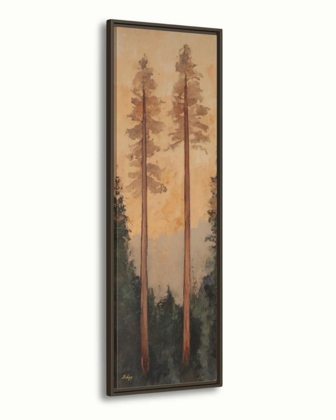 Rustic Pine Tree Wall Art, Nature Canvas Print, Minimalist Forest Painting, Framed Woodland Decor, Tall Tree Art Print

Golden Hour art print featuring tall pines at sunset with a serene forest view. Canvas & framed canvas painting print for warm, nature-inspired wall decor.