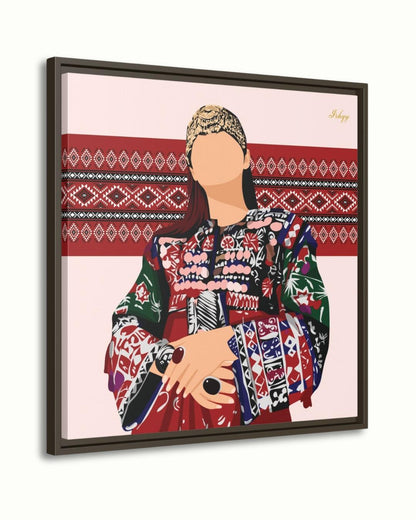 Noor-e-Afghan | Afghan Woman Cultural Wall Art Canvas Print | IshqyBusiness.&nbsp;Noor-e-Afghan Afghan woman art print with bold embroidery &amp; traditional details. Canvas &amp; framed canvas painting print for living room or hallway decor.