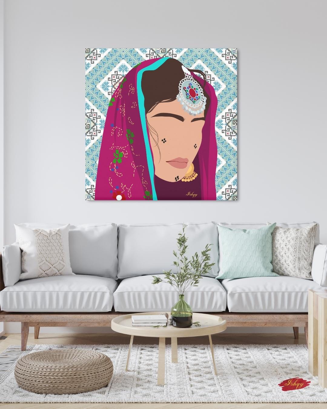 Baluchi Girl Canvas Wall Art, Framed Canvas, Tribal Woman Portrait Art Print, Cultural Home Decor, Ethnic Wall Art, Gift for Her Room.&nbsp;Daughter of Kabul celebrates Afghan beauty &amp; strength with tattoos, textiles &amp; jewelry. Canvas &amp; f