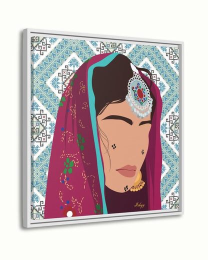 Baluchi Girl Canvas Wall Art, Framed Canvas, Tribal Woman Portrait Art Print, Cultural Home Decor, Ethnic Wall Art, Gift for Her Room.&nbsp;Daughter of Kabul celebrates Afghan beauty &amp; strength with tattoos, textiles &amp; jewelry. Canvas &amp; f