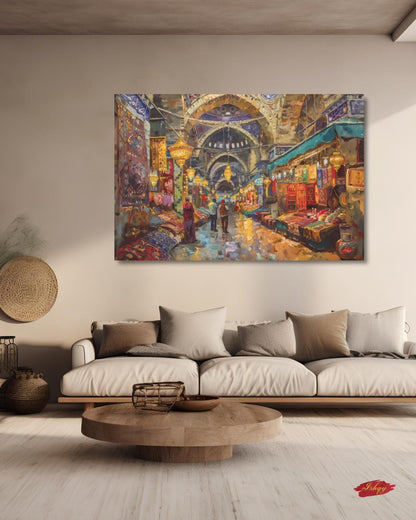 Grand Bazaar Istanbul Wall Art Print, Turkish Market Canvas, Colorful Bazaar Home Decor, Oriental Framed Wall Art, Souk Painting Print

Bring the energy and charm of Istanbul’s Grand Bazaar into your home with this vibrant wall art print. Featuring colorful lanterns, textiles, and market scenes, this Turkish-inspired canvas adds warmth and culture to any space. Perfect for living rooms, dining rooms, or as a unique gift.