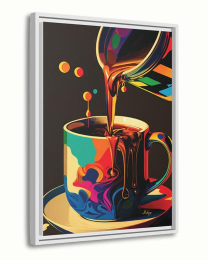 Coffee Wall Art, Bold Kitchen Art Print, Colorful Coffee Canvas, Barista Gift, Espresso Wall Decor, Café Framed Art for Home. Add warmth and energy to your kitchen with this vibrant coffee pour art print. A bold, modern piece for coffee lovers and st