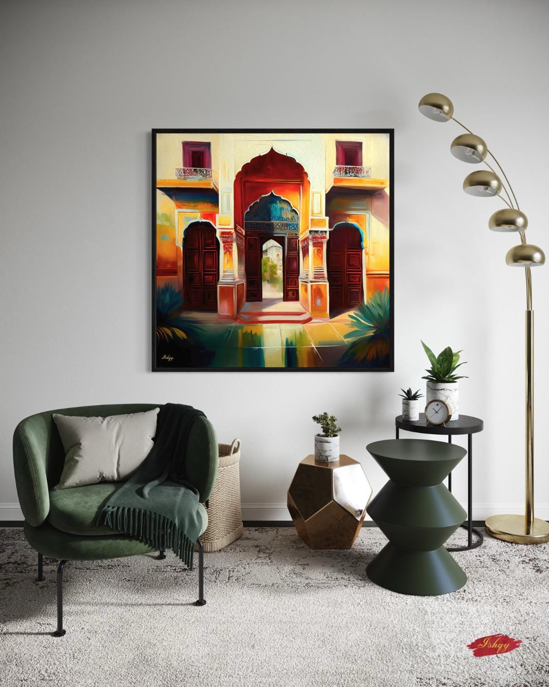 Indian Palace Wall Art Print, Vibrant Doorway Canvas, Mughal Architecture Wall Decor, Cultural Framed Art, Jaipur Painting Print
This colorful Indian palace wall art print captures the grandeur of Mughal architecture with intricate arches and vibrant tones. A perfect canvas for adding cultural elegance to your home, ideal for living rooms, hallways, or as a thoughtful gift for art lovers and travelers.
