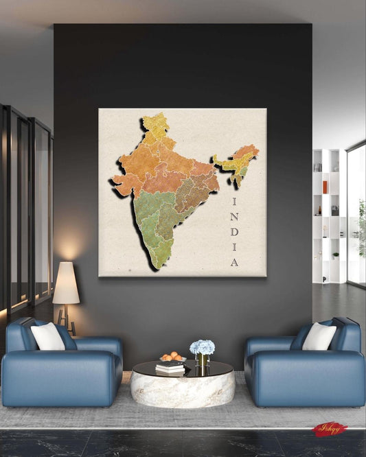 India Map Wall Art Print, Cultural Canvas Map of India, Textile Pattern Wall Decor, Framed Travel Art, Vibrant Indian Home Print

Celebrate India’s rich heritage with this vibrant map wall art print featuring intricate textile-inspired patterns. A stunning canvas that blends culture and color, perfect for living rooms, offices, or as a unique gift for travelers and art lovers. Bring the spirit of India into your home with this elegant framed print.