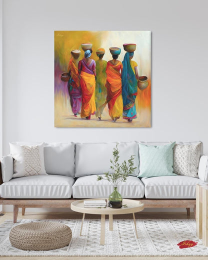 Mexican Wall Art, Charro Painting Print, Sombrero Man Art, Cultural Canvas, Framed Mexican Decor, Fiesta Wall Art, Traditional Mexico Print.&nbsp;Laado | Indian Women in Sarees Wall Art Print | Rural India Canvas | IshqyBusiness
