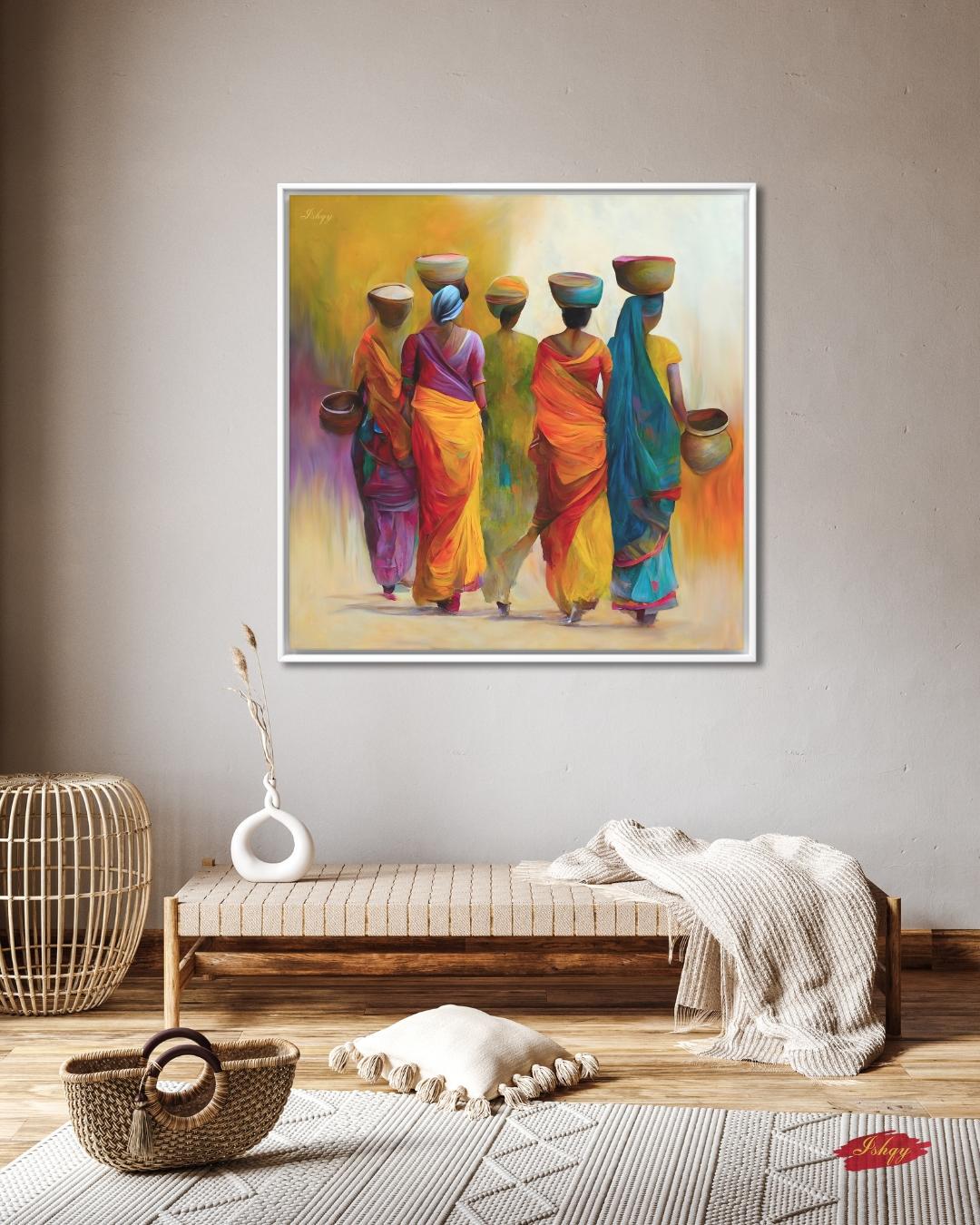 Mexican Wall Art, Charro Painting Print, Sombrero Man Art, Cultural Canvas, Framed Mexican Decor, Fiesta Wall Art, Traditional Mexico Print.&nbsp;Laado | Indian Women in Sarees Wall Art Print | Rural India Canvas | IshqyBusiness