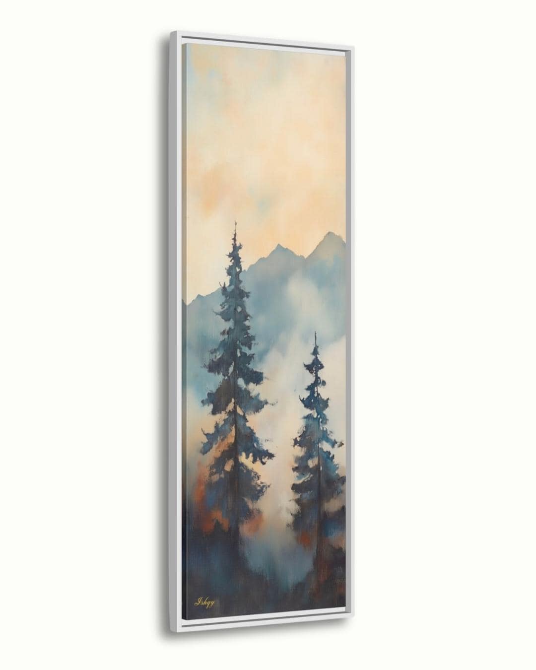 Misty Pine Tree Wall Art, Mountain Forest Canvas Print, Minimalist Nature Painting, Rustic Tall Tree Framed Canvas Wall Decor

Foggy Giants art print with misty pine trees and mountains. Canvas & framed canvas painting print for serene, nature-inspired home wall decor.