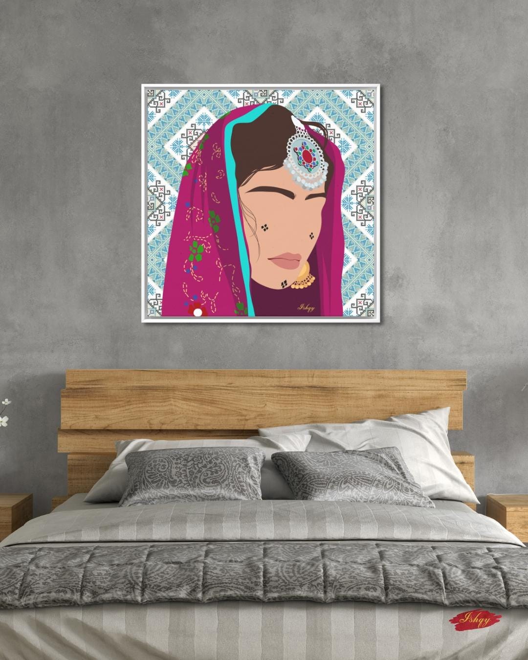 Baluchi Girl Canvas Wall Art, Framed Canvas, Tribal Woman Portrait Art Print, Cultural Home Decor, Ethnic Wall Art, Gift for Her Room.&nbsp;Daughter of Kabul celebrates Afghan beauty &amp; strength with tattoos, textiles &amp; jewelry. Canvas &amp; f