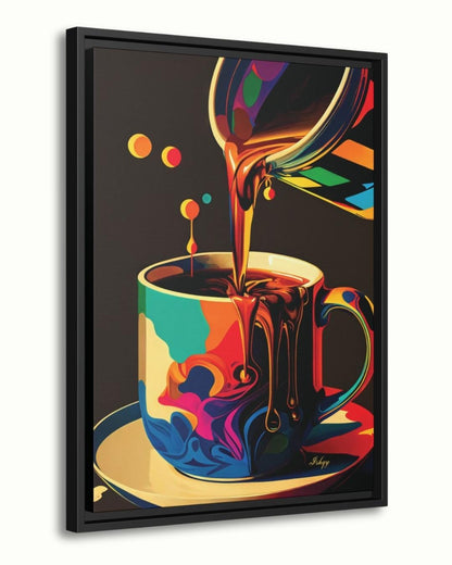 Coffee Wall Art, Bold Kitchen Art Print, Colorful Coffee Canvas, Barista Gift, Espresso Wall Decor, Café Framed Art for Home. Add warmth and energy to your kitchen with this vibrant coffee pour art print. A bold, modern piece for coffee lovers and st