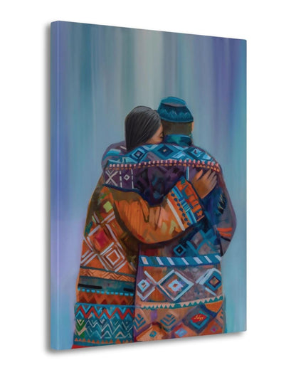 Sami Lovers Painting, Canvas & Framed Canvas Nordic Wall Art, Colorful Scandinavian Couple Home Decor Art Print