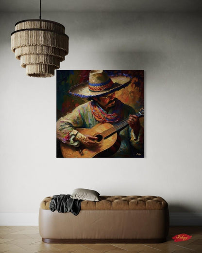 Mexican Guitarist Canvas Wall Art Print, Colorful Latin Music Painting, Cultural Fiesta Home Decor, Framed Music Lover Wall Art

Celebrate Latin culture with this vibrant canvas print of a Mexican guitarist in colorful traditional attire. A perfect c