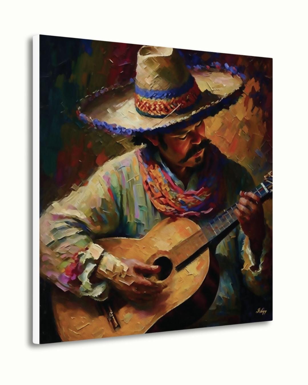 Mexican Guitarist Canvas Wall Art Print, Colorful Latin Music Painting, Cultural Fiesta Home Decor, Framed Music Lover Wall Art

Celebrate Latin culture with this vibrant canvas print of a Mexican guitarist in colorful traditional attire. A perfect c