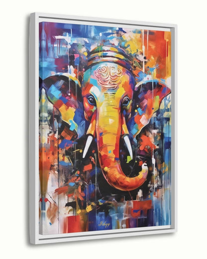 Ganesha Painting Canvas Framed Canvas, Hindu Deity Ganesh Art Print, Spiritual Wall Art For Meditation Room, Yoga Studio, Living Room Decor