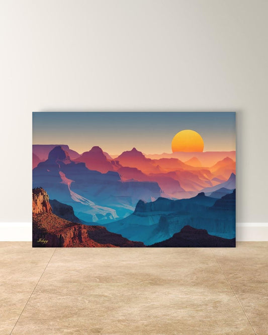 Grand Canyon Sunset Landscape Canvas Framed Canvas, Southwest Wall Art Print, Arizona Desert Decor, Large Living Room Wall Art, Bathroom Art