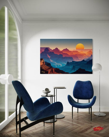 Grand Canyon Sunset Landscape Canvas Framed Canvas, Southwest Wall Art Print, Arizona Desert Decor, Large Living Room Wall Art, Bathroom Art
