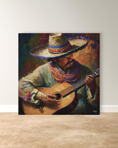 Mexican Guitarist Canvas Wall Art Print, Colorful Latin Music Painting, Cultural Fiesta Home Decor, Framed Music Lover Wall Art

Celebrate Latin culture with this vibrant canvas print of a Mexican guitarist in colorful traditional attire. A perfect c