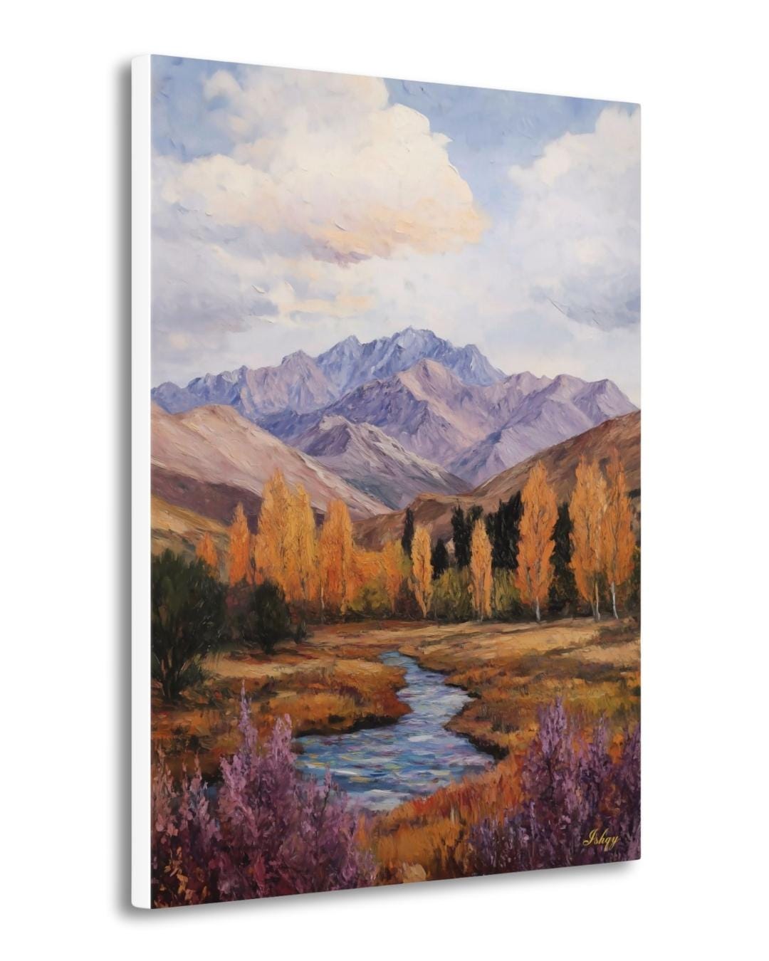 Fann Mountains Tajikistan Wall Art Canvas, Mountain Landscape Painting Print, Central Asia Nature Decor, Scenic Travel Art Gift