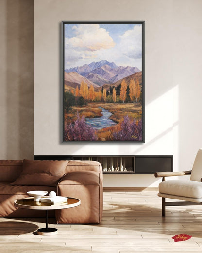 Fann Mountains Tajikistan Wall Art Canvas, Mountain Landscape Painting Print, Central Asia Nature Decor, Scenic Travel Art Gift