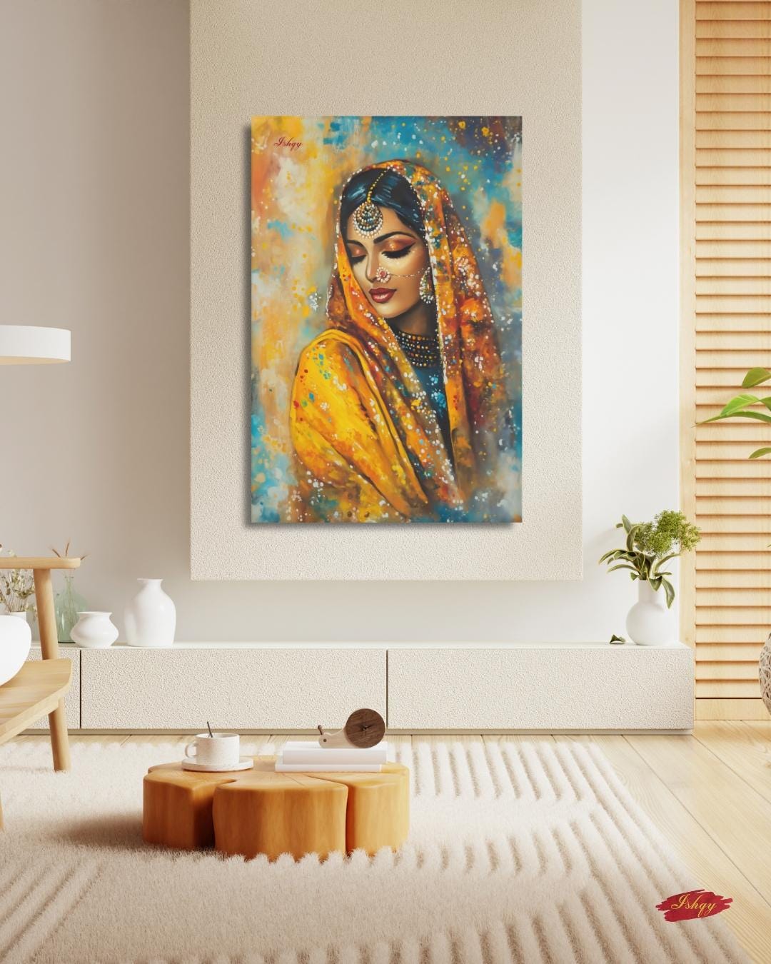 Indian Wall Art Canvas, Bride Golden Dupatta Framed Canvas Print, Colorful South Asian Portrait Oil Painting, Living Room Bedroom Decor

Punjabi Wall Art, Indian Woman Canvas Print, Cultural Portrait Decor, Sikh Art Gift for Her, Ethnic Home Decor Statement Piece