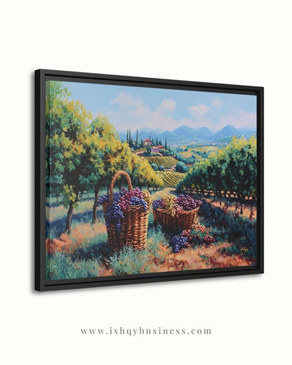 Napa Valley Vineyard Wall Art, Wine Country Canvas Print, Tuscany Style Landscape Artwork, Rustic Farmhouse Kitchen Decor