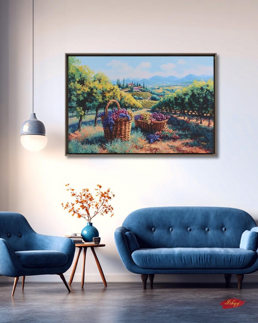 Napa Valley Vineyard Wall Art, Wine Country Canvas Print, Tuscany Style Landscape Artwork, Rustic Farmhouse Kitchen Decor