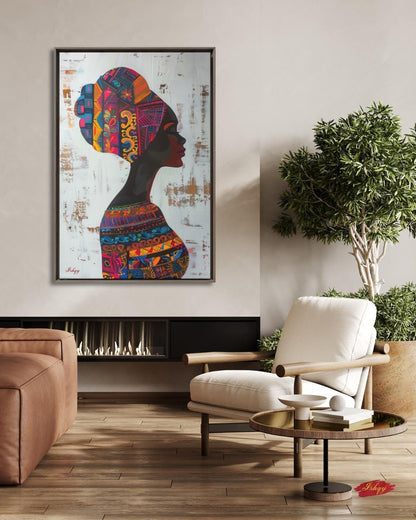 Puerto Rican Woman Wall Art, Caribbean Heritage Canvas Print, Large Framed Latin America Decor, San Juan Travel Gift, Vibrant Boricua Painting
