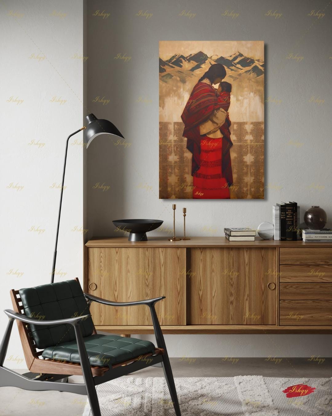 Quechua Woman Wall Art, Andean Heritage Canvas Print, Large Framed Peru Decor, South American Travel Gift, Vibrant Folk Art Painting