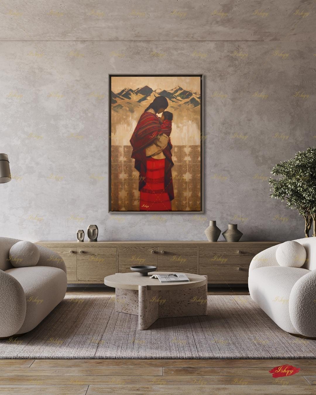 Quechua Woman Wall Art, Andean Heritage Canvas Print, Large Framed Peru Decor, South American Travel Gift, Vibrant Folk Art Painting