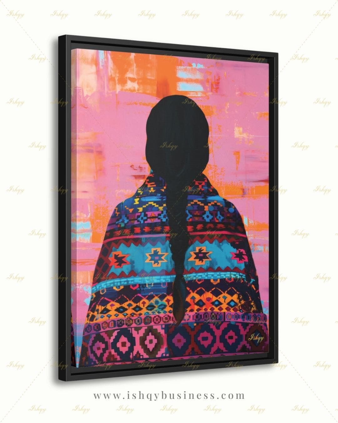 Navajo Woman Art Print - Traditional Native American Portrait for Southwest Home Decor, Vibrant Indigenous Culture Canvas or Framed Art