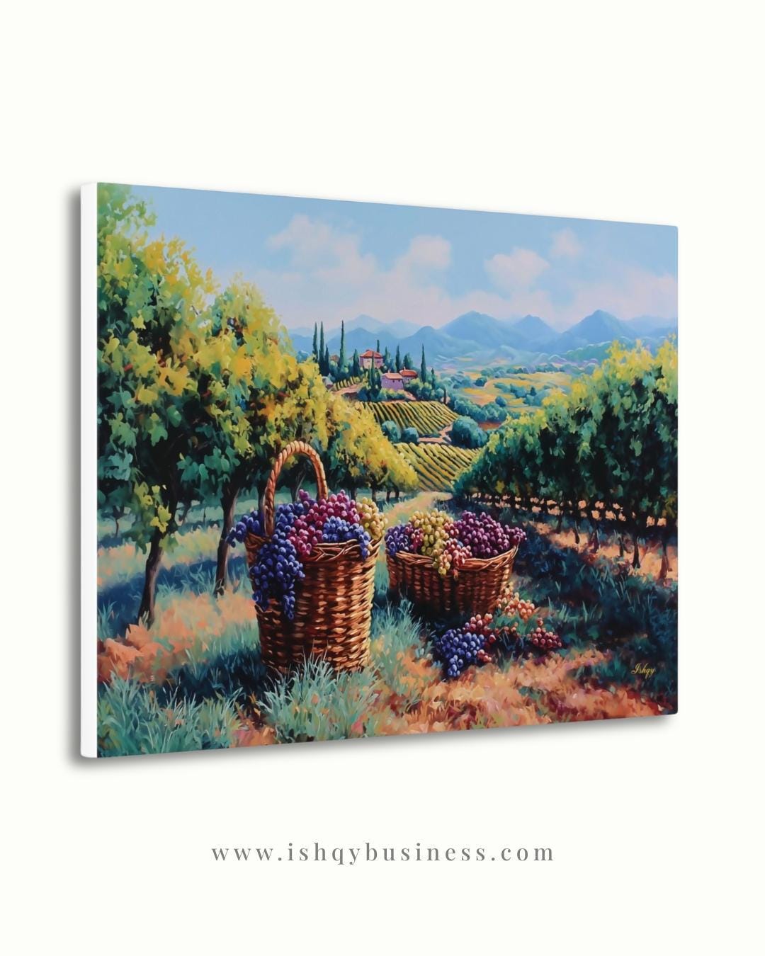 Napa Valley Vineyard Wall Art, Wine Country Canvas Print, Tuscany Style Landscape Artwork, Rustic Farmhouse Kitchen Decor