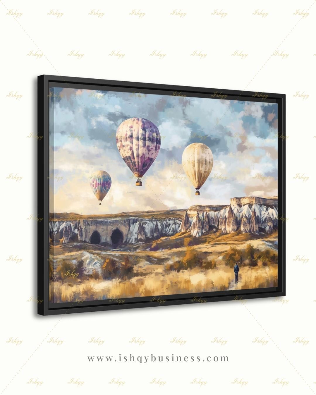 Cappadocia Turkey Wall Art, Hot Air Balloon Canvas Print, Large Framed Fairy Chimney Decor, Goreme Travel Gift, Anatolia Landscape Painting