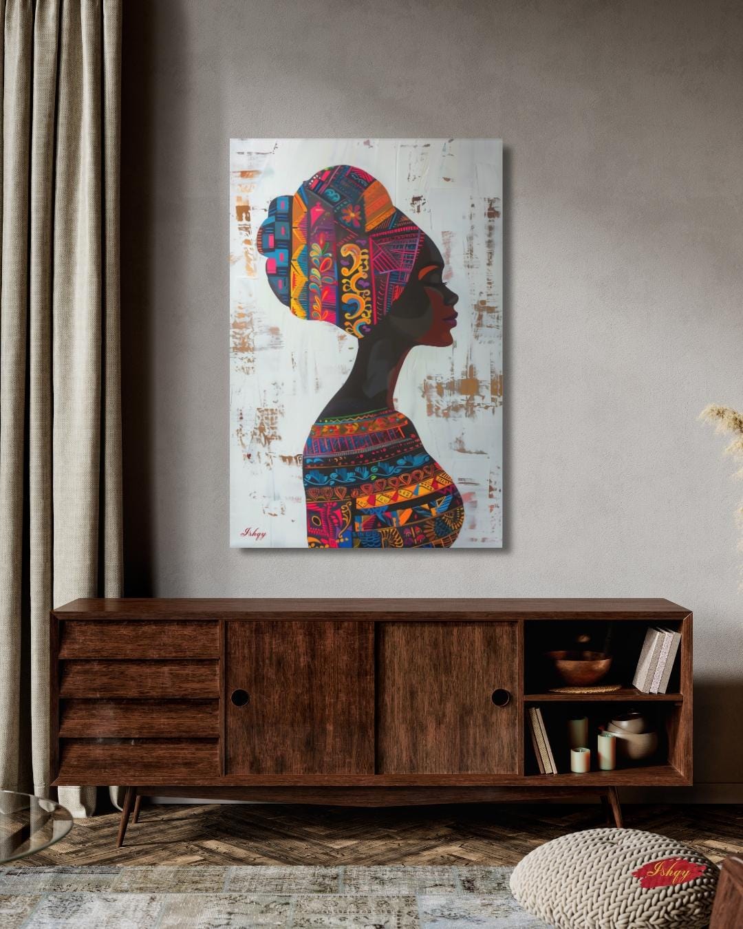 Puerto Rican Woman Wall Art, Caribbean Heritage Canvas Print, Large Framed Latin America Decor, San Juan Travel Gift, Vibrant Boricua Painting