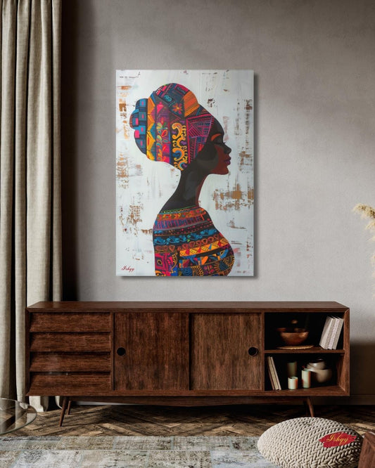 Puerto Rican Woman Wall Art, Caribbean Heritage Canvas Print, Large Framed Latin America Decor, San Juan Travel Gift, Vibrant Boricua Painting