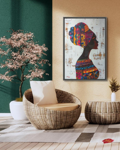 Puerto Rican Woman Wall Art, Caribbean Heritage Canvas Print, Large Framed Latin America Decor, San Juan Travel Gift, Vibrant Boricua Painting