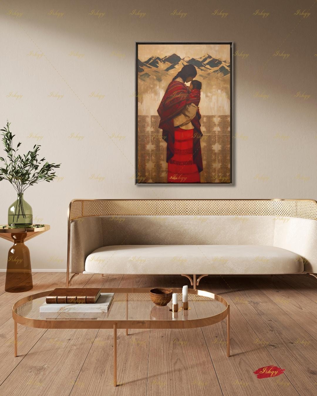 Quechua Woman Wall Art, Andean Heritage Canvas Print, Large Framed Peru Decor, South American Travel Gift, Vibrant Folk Art Painting